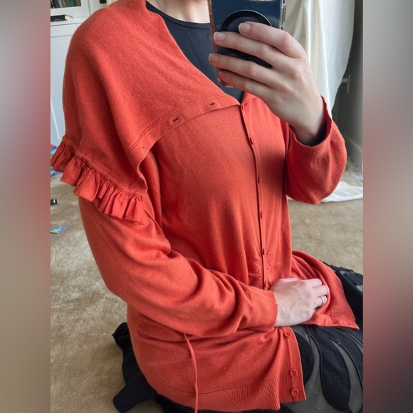 MAGASCHONI COLLECTION funky orange cardigan. Size XL - Picture 1 of 5